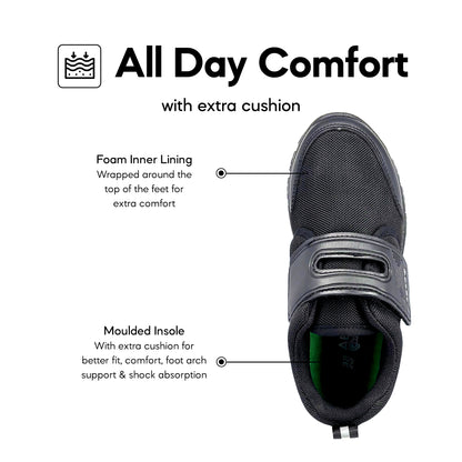 ABARO 2399 x CANGGIH Unisex 2399AC Black School Shoes/Breathable Mesh/Super Comfy/Sport/Kasut Sekolah Hitam