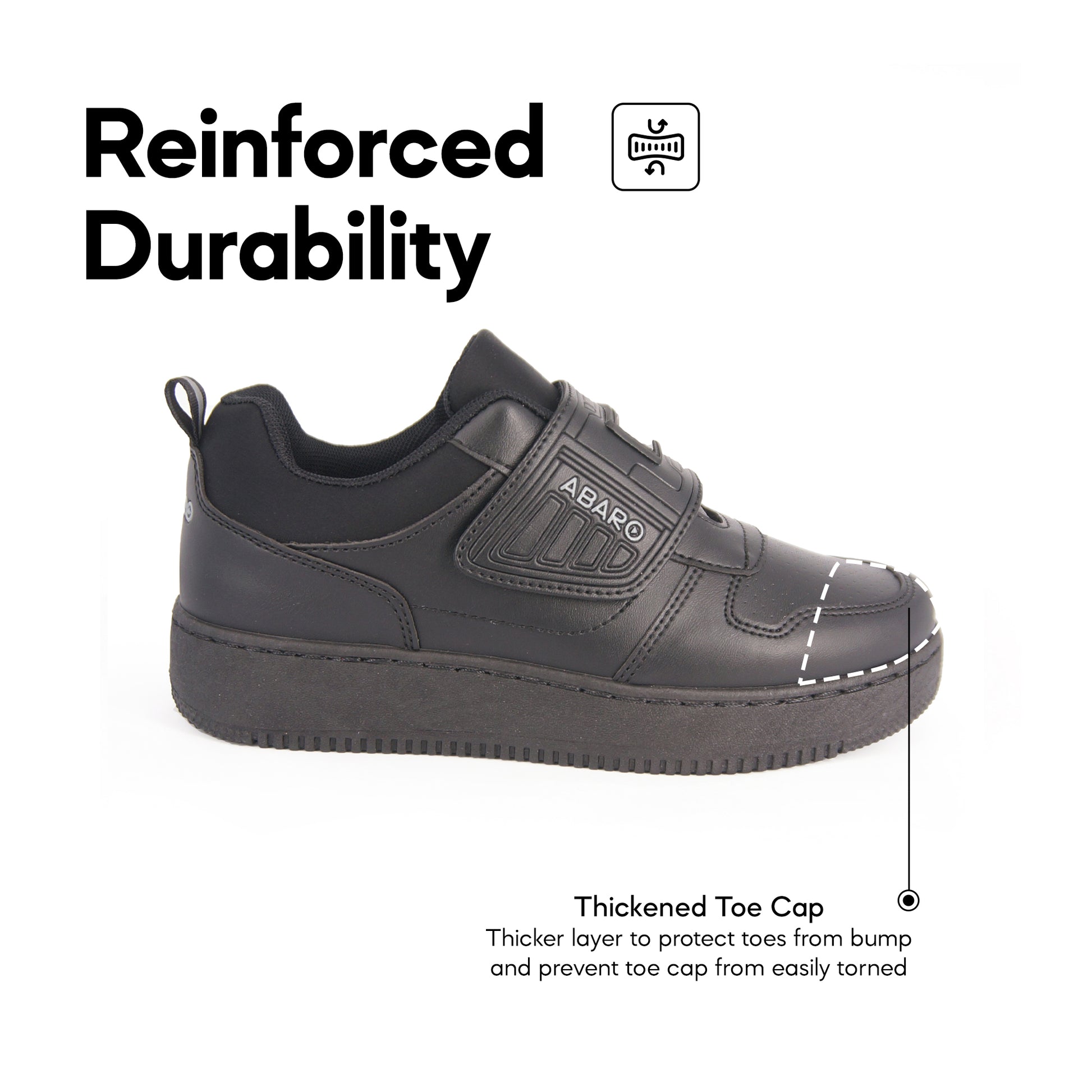 ABARO 2671N Black Secondary School Shoes — view 2