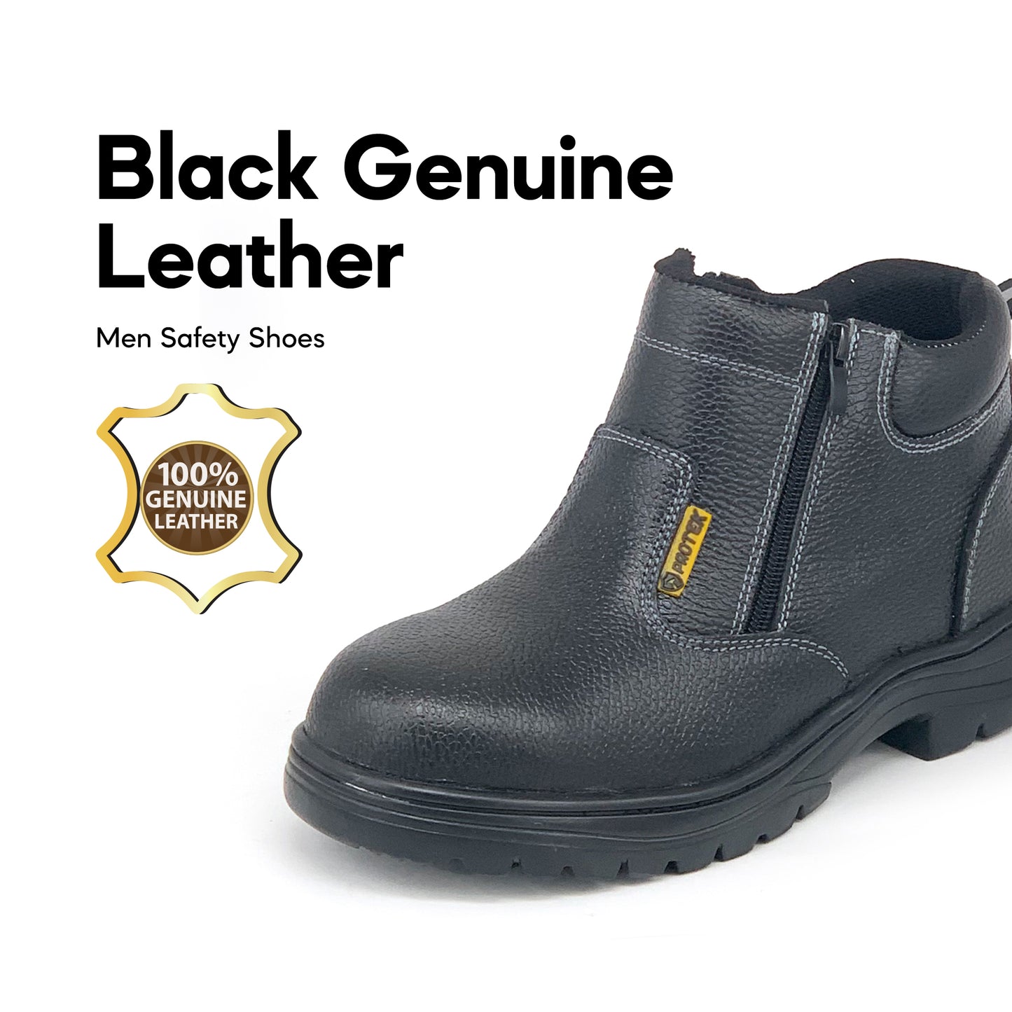 PROTEK 100% Genuine Leather Safety SFA755J4 Steel Toecap & Midsole/Mid Cut/Safety Shoes/Kasut Keselamatan