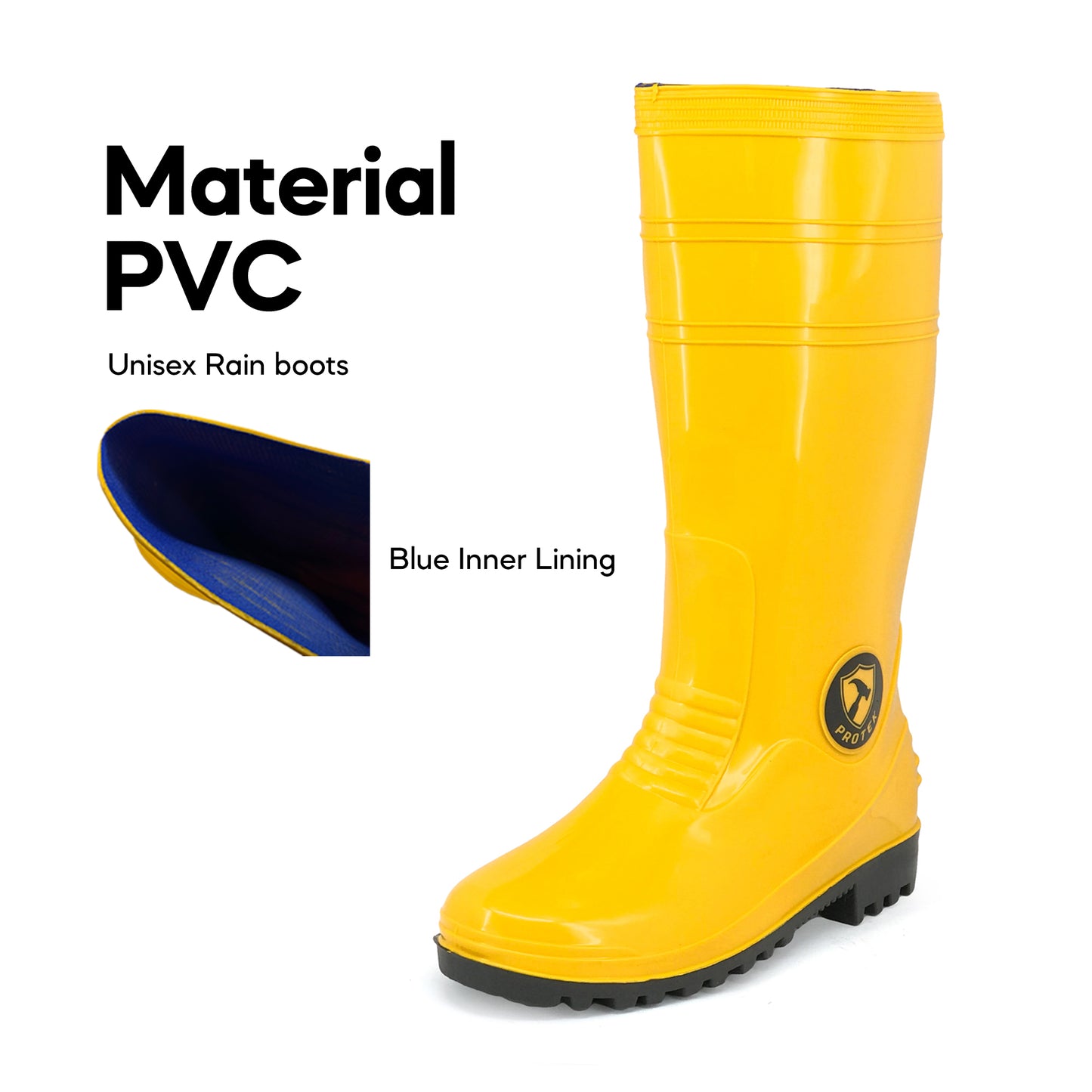 PROTEK Unisex PT70 Calf Rain Boots Fabric Inner Waterproof & Anti-Slip Garden Boots/Kasut Hujan/Kasut Kebun Getah/??/??