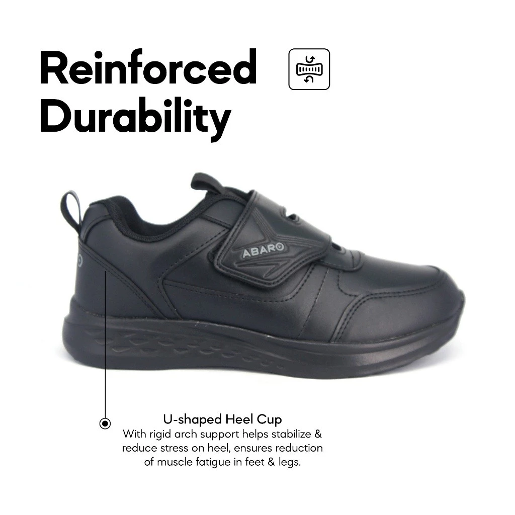 ABARO 992808 Ultralight Unisex School Shoes/Anti-Bacterial/Kasut Sekolah Hitam
