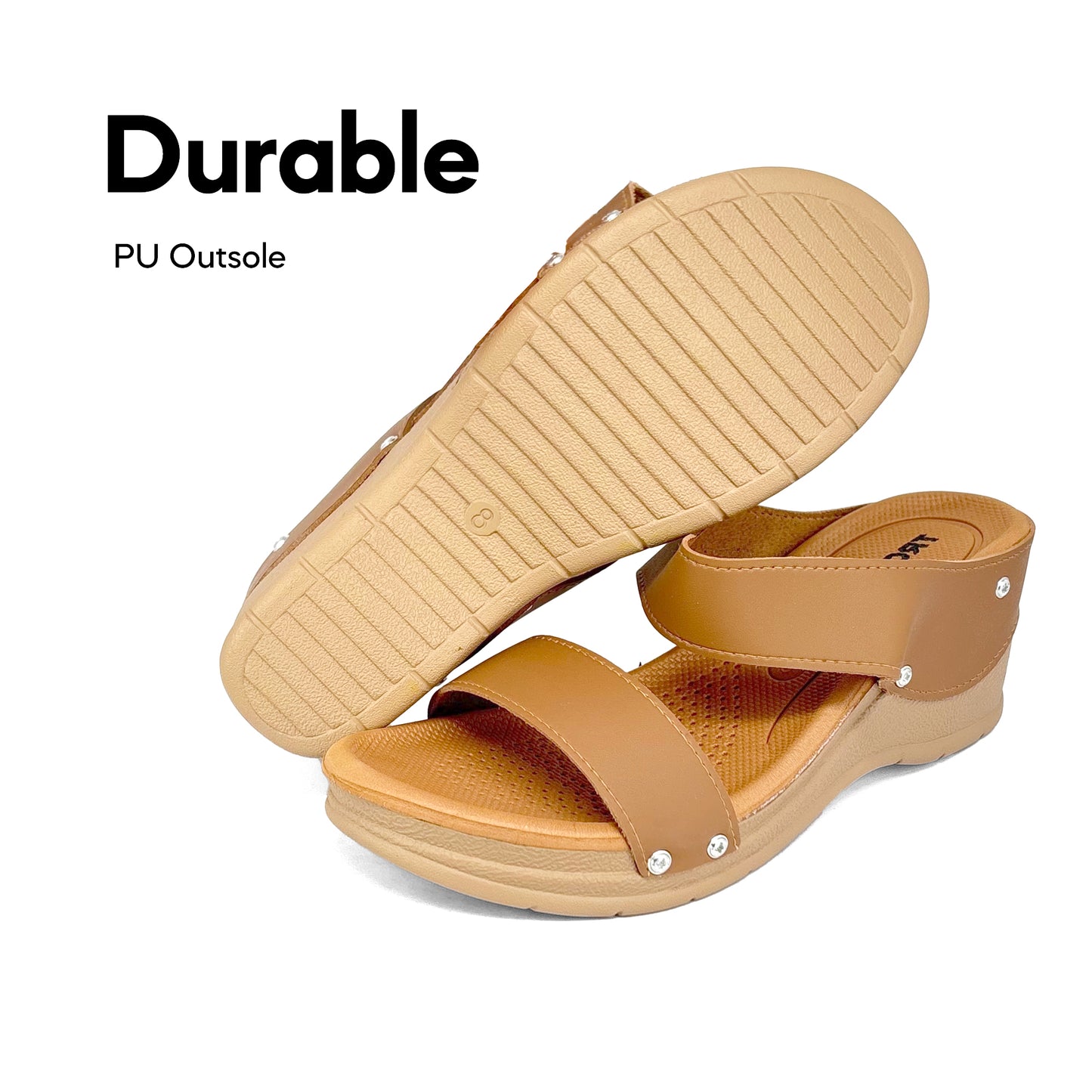 ABARO TROPIX WDL644B2 Women Wedges Comfort PU Leather Women Wedges/Kasut Perempuan/Sandal Perempuan/Kasut Wanita