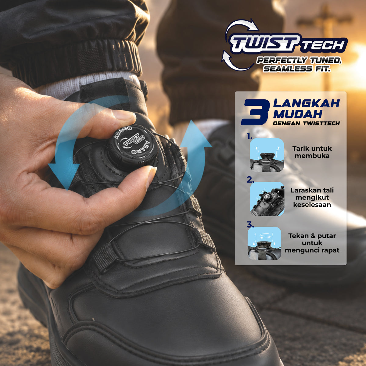 ABARO AT2869N NEW AirTech + TwistTech School Shoes + NameTech School Shoes | Breathable Lightweight Kasut Sekolah Unisex