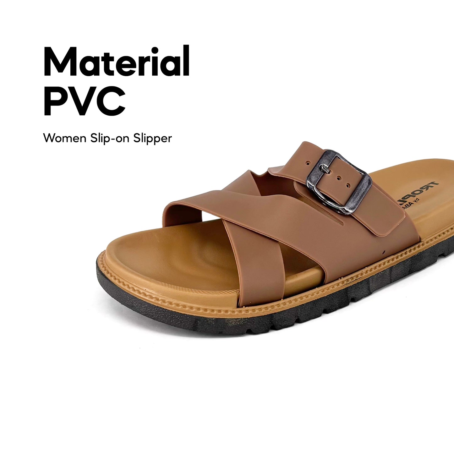 [ONLINE EXCLUSIVE] ABARO Comfy & Stylish 99PSA664K3 TROPIX Durable and Lightweight PVC /Women Slipper/Sandal Perempuan