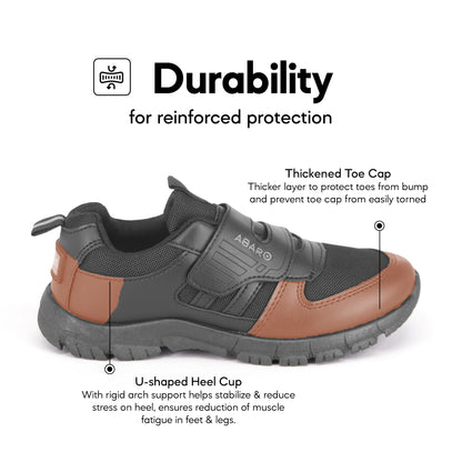 ABARO Breathable Mesh 2351N School Shoes Black <Name Your Shoes> Slip Resistant/Kasut Sekolah Hitam/Kasut Budak