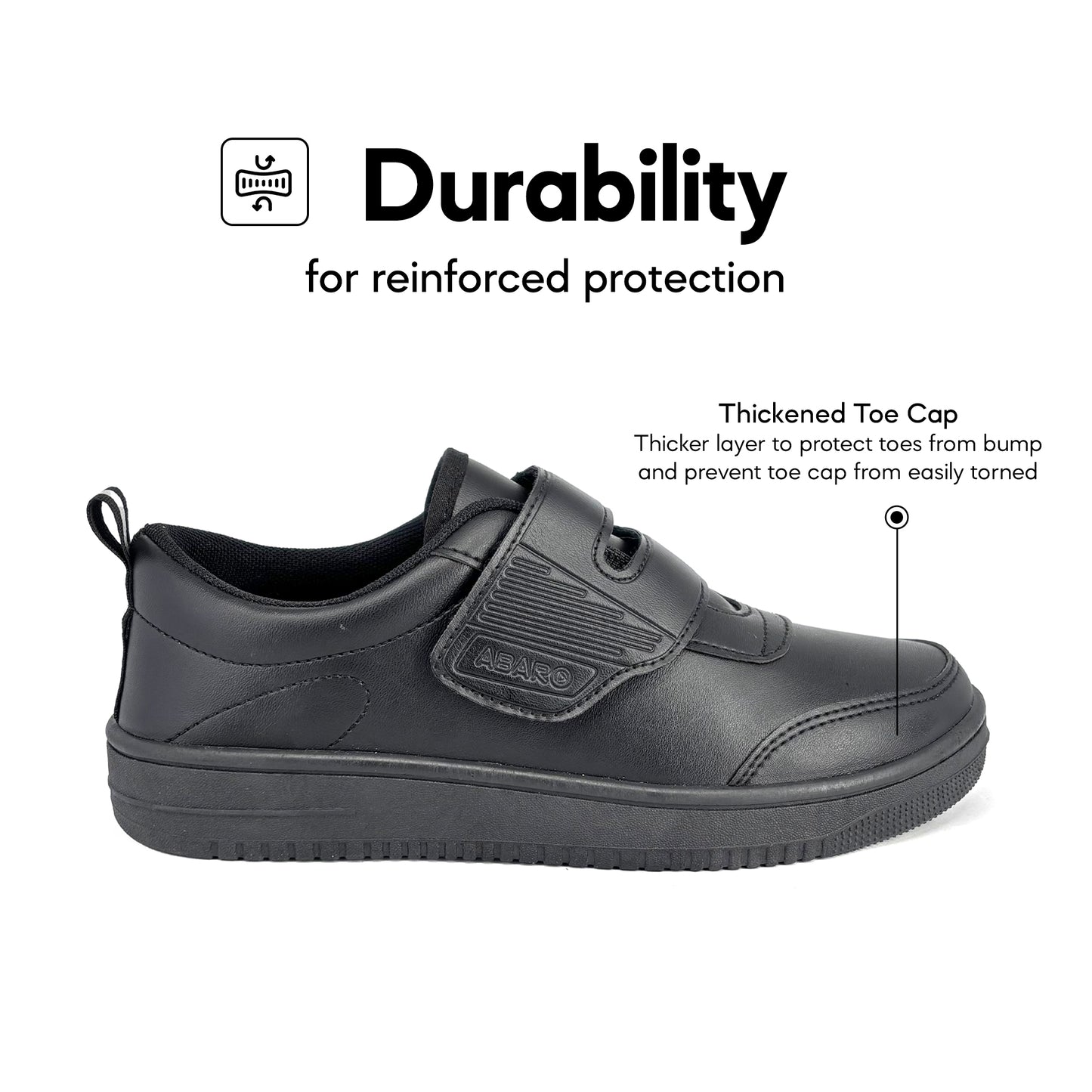 ABARO 2699 Anti Bacterial Super Comfy/School Shoes/Kasut Sekolah Hitam