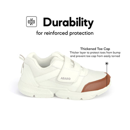 ABARO Ultralight Unisex White School Shoes 2907N Breathable Mesh/Super Comfy Sneaker/Kasut Sekolah Putih