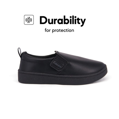 ABARO Unisex Slip Resistant 2661D Anti Bacterial Super Comfy/School Shoes/Slip On Canvas/Kasut Sekolah Hitam