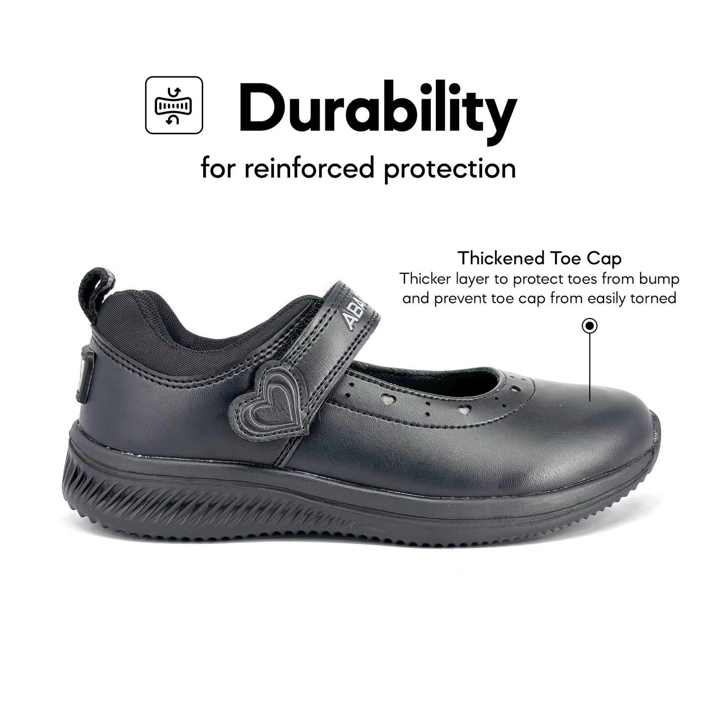 ABARO NameTech 2852N School Shoes Girl Series Black/Name Your Shoes/Kasut Sekolah Hitam/Kasut Budak