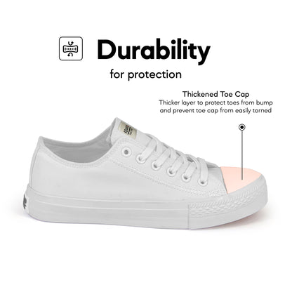 ABARO Unisex Slip Resistant 7281MF Men Unisex/White School Shoes/Kasut Sekolah Putih/Shoes Canvas/Extra Large