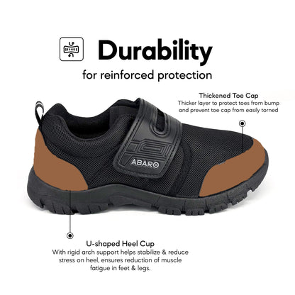 ABARO 2399 x CANGGIH Unisex 2399AC Black School Shoes/Breathable Mesh/Super Comfy/Sport/Kasut Sekolah Hitam