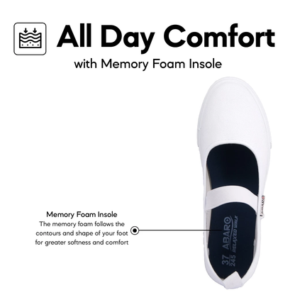 ABARO School Shoes 7282MF Thick Rubber Outsole White School Shoes/Kasut Sekolah Putih/Shoes Canvas/Extra Large