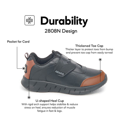 ABARO 2808N Ultra Light Sneaker/School Shoes Black/Name Your Shoes/Super Comfy/Kasut Sekolah Hitam