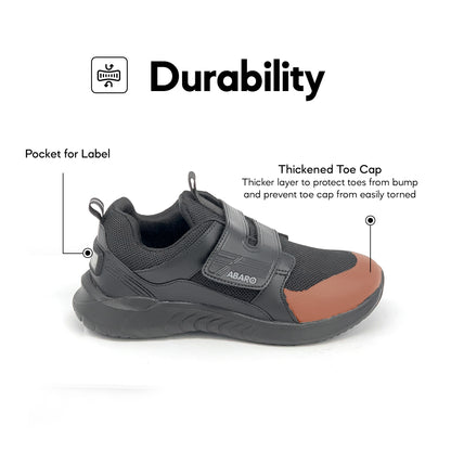 ABARO 2807N NameTech Ultralight Unisex School Shoes Breathable Mesh/Anti-Bacterial/Kasut Sekolah Hitam/Kasut Tulis Nama