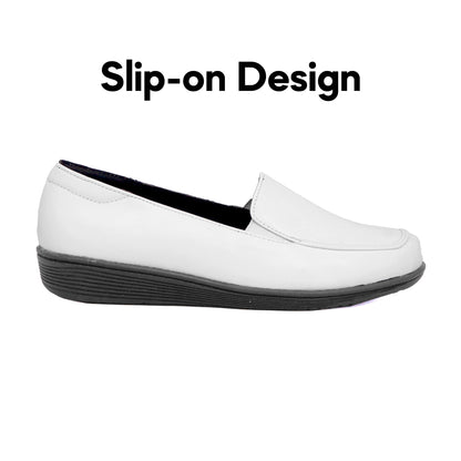 ABARO Lady Comfy FMA627S4 Women Formal Shoes Faux Leather Nurse White Shoes/Kasut Formal/Kasut Perempuan