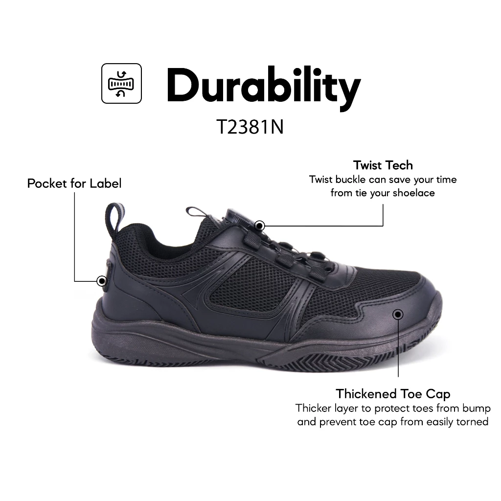 ABARO T2381N TwistTech + NameTech School Shoes/Kasut Unisex/Kasut Tulis Nama