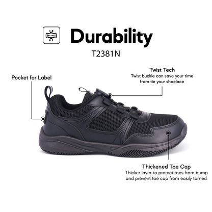 ABARO T2381N TwistTech + NameTech School Shoes/Kasut Unisex/Kasut Tulis Nama