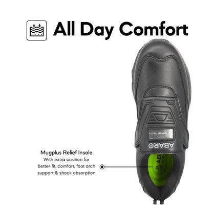 [ONLINE EXCLUSIVE] ABARO 2868N NameTech Breathable Mesh/Ultralight Unisex School Shoes/Kasut Sekolah Hitam