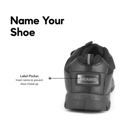 ABARO Breathable Mesh 2351N School Shoes Black <Name Your Shoes> Slip Resistant/Kasut Sekolah Hitam/Kasut Budak