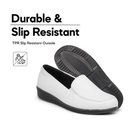 ABARO Lady Comfy FMA627S4 Women Formal Shoes Faux Leather Nurse White Shoes/Kasut Formal/Kasut Perempuan