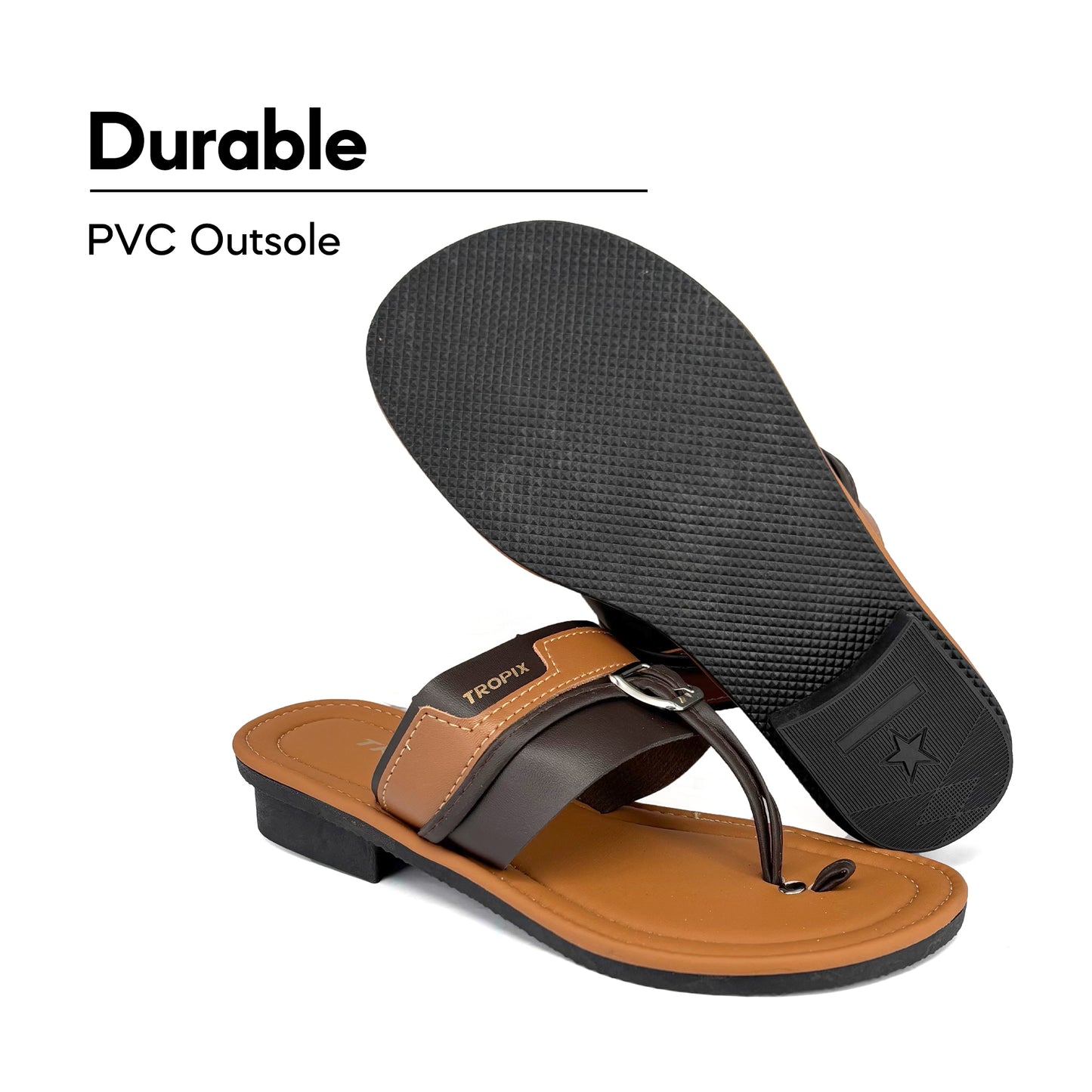 ABARO Men Capal Slippers CAP71C2 TROPIX PU Leather With Comfort Selipar Lelaki/Kasut Lelaki