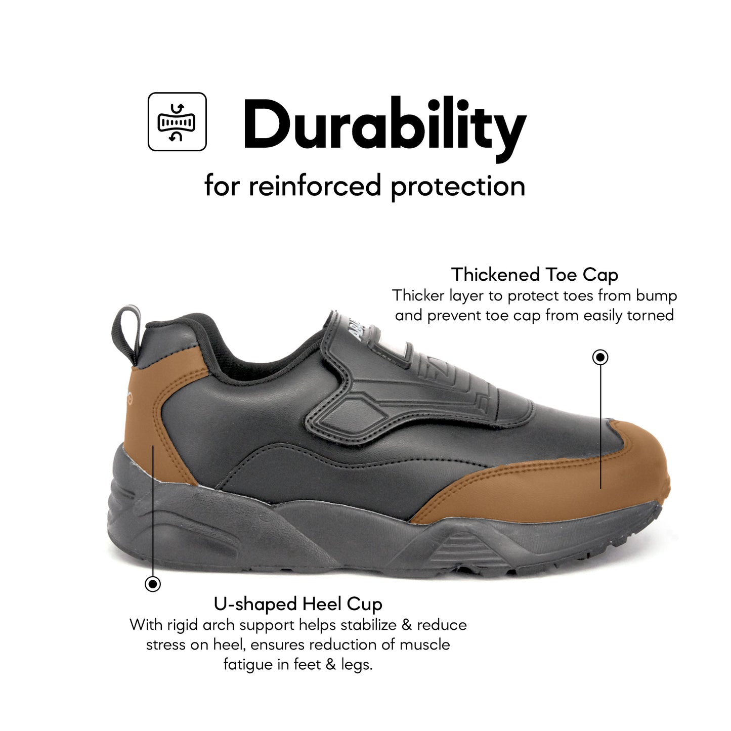 [ONLINE EXCLUSIVE] ABARO 2868N NameTech Breathable Mesh/Ultralight Unisex School Shoes/Kasut Sekolah Hitam