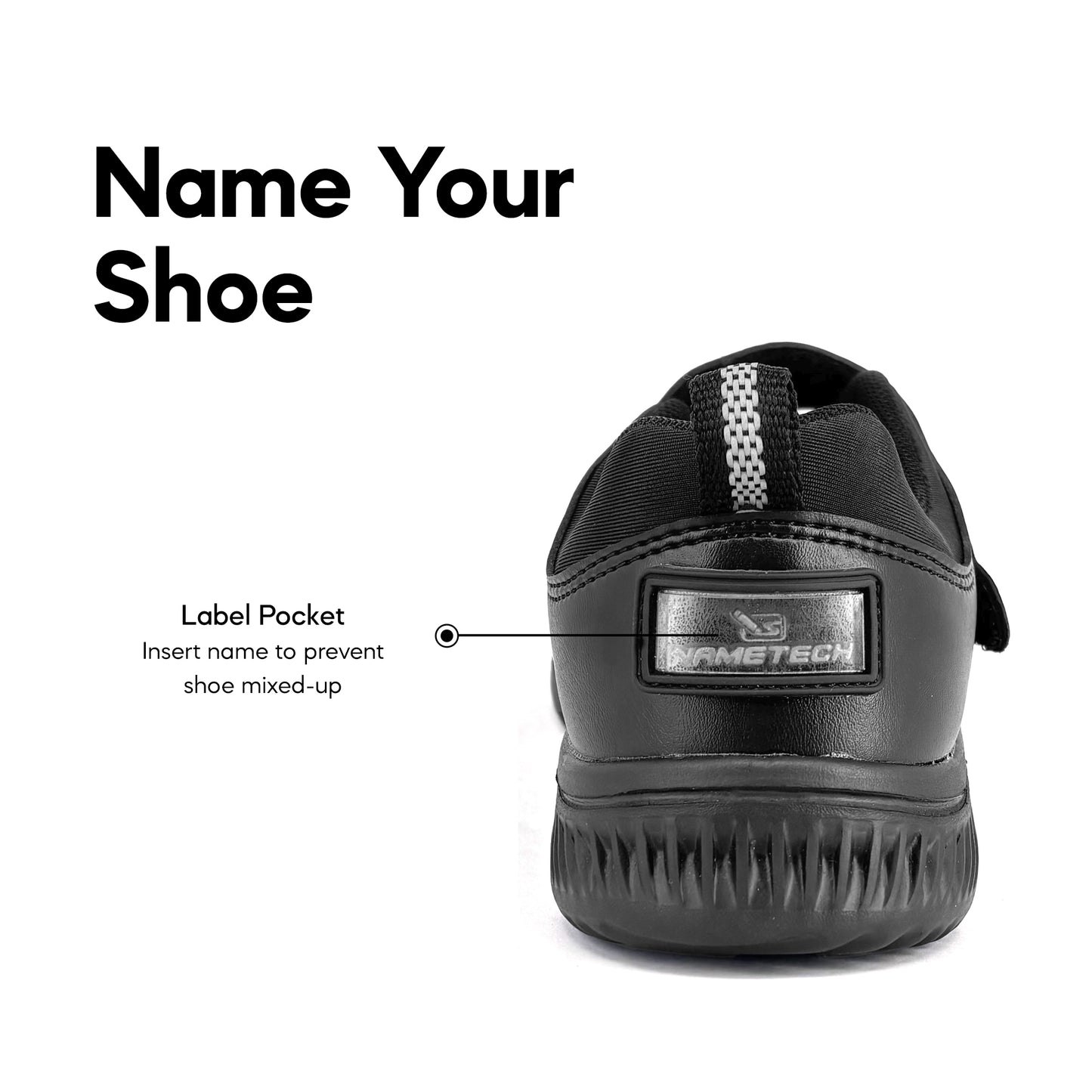 ABARO NameTech 2852N School Shoes Girl Series Black/Name Your Shoes/Kasut Sekolah Hitam/Kasut Budak