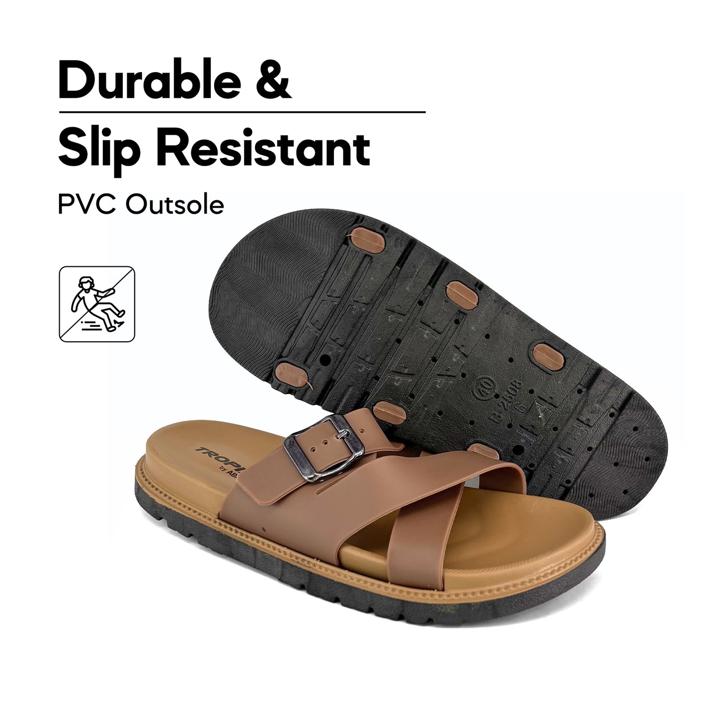 [ONLINE EXCLUSIVE] ABARO Comfy & Stylish 99PSA664K3 TROPIX Durable and Lightweight PVC /Women Slipper/Sandal Perempuan