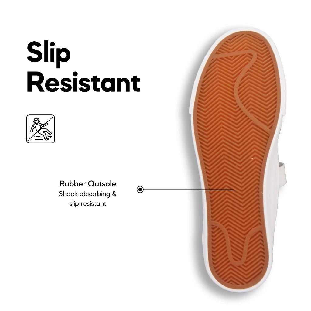 ABARO School Shoes 7282MF Thick Rubber Outsole White School Shoes/Kasut Sekolah Putih/Shoes Canvas/Extra Large