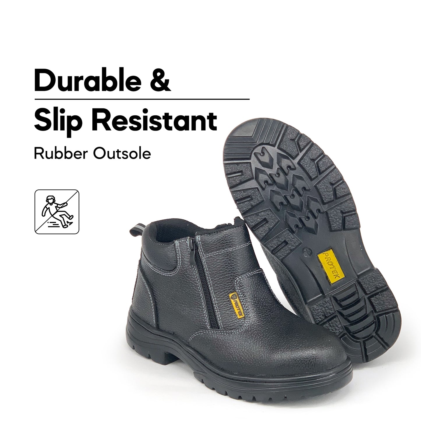 PROTEK 100% Genuine Leather Safety SFA755J4 Steel Toecap & Midsole/Mid Cut/Safety Shoes/Kasut Keselamatan