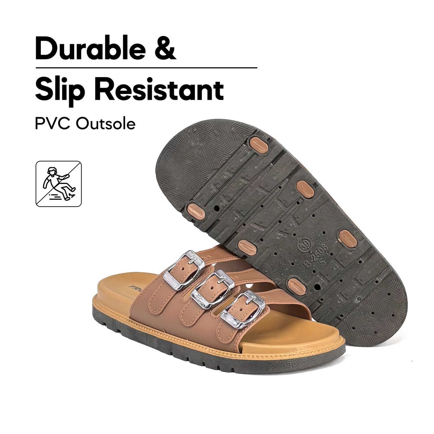 [ONLINE EXCLUSIVE] ABARO Comfy & Stylish 99PSA664K4 TROPIX Durable and Lightweight PVC /Women Slipper/Sandal Perempuan