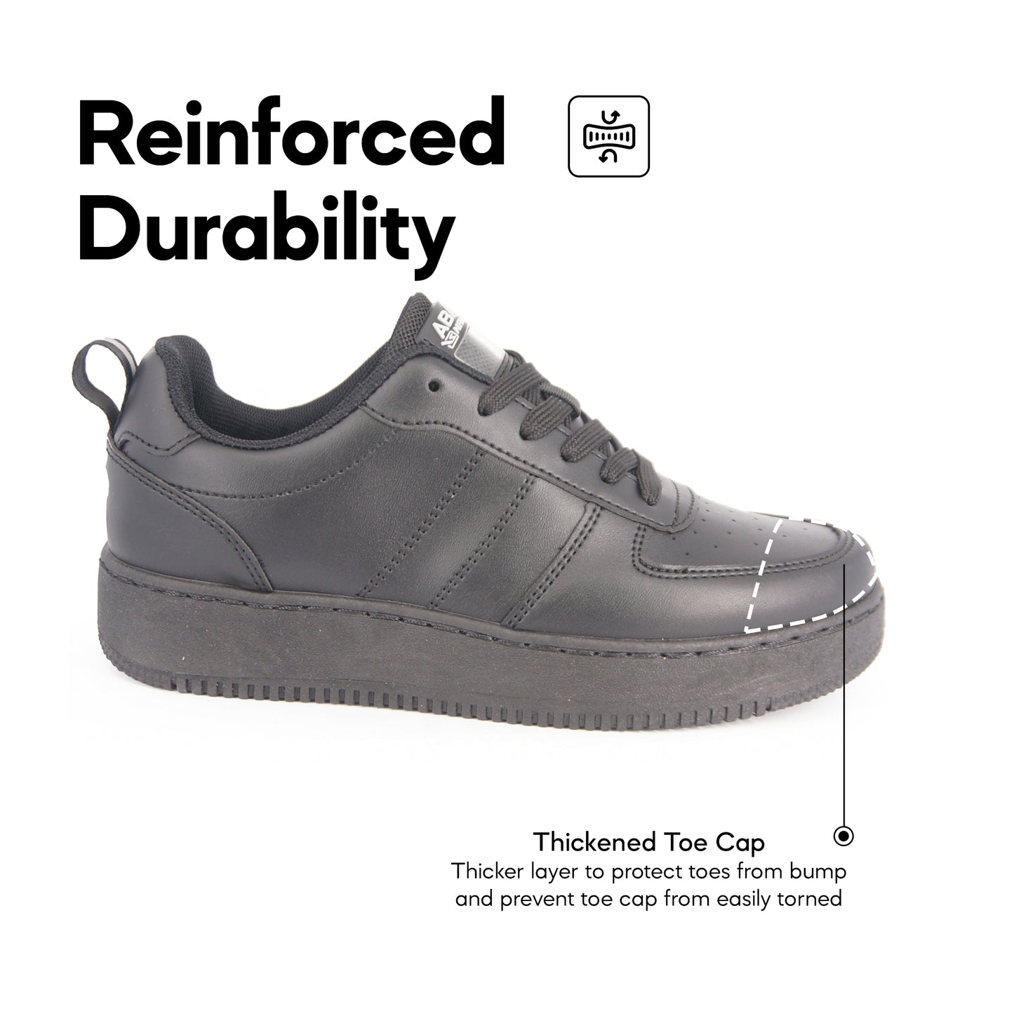 [ONLINE EXCLUSIVE] ABARO Name Tech 7672N Secondary School Shoes/Kasut Sekolah/Kaust Sekolah Hitam