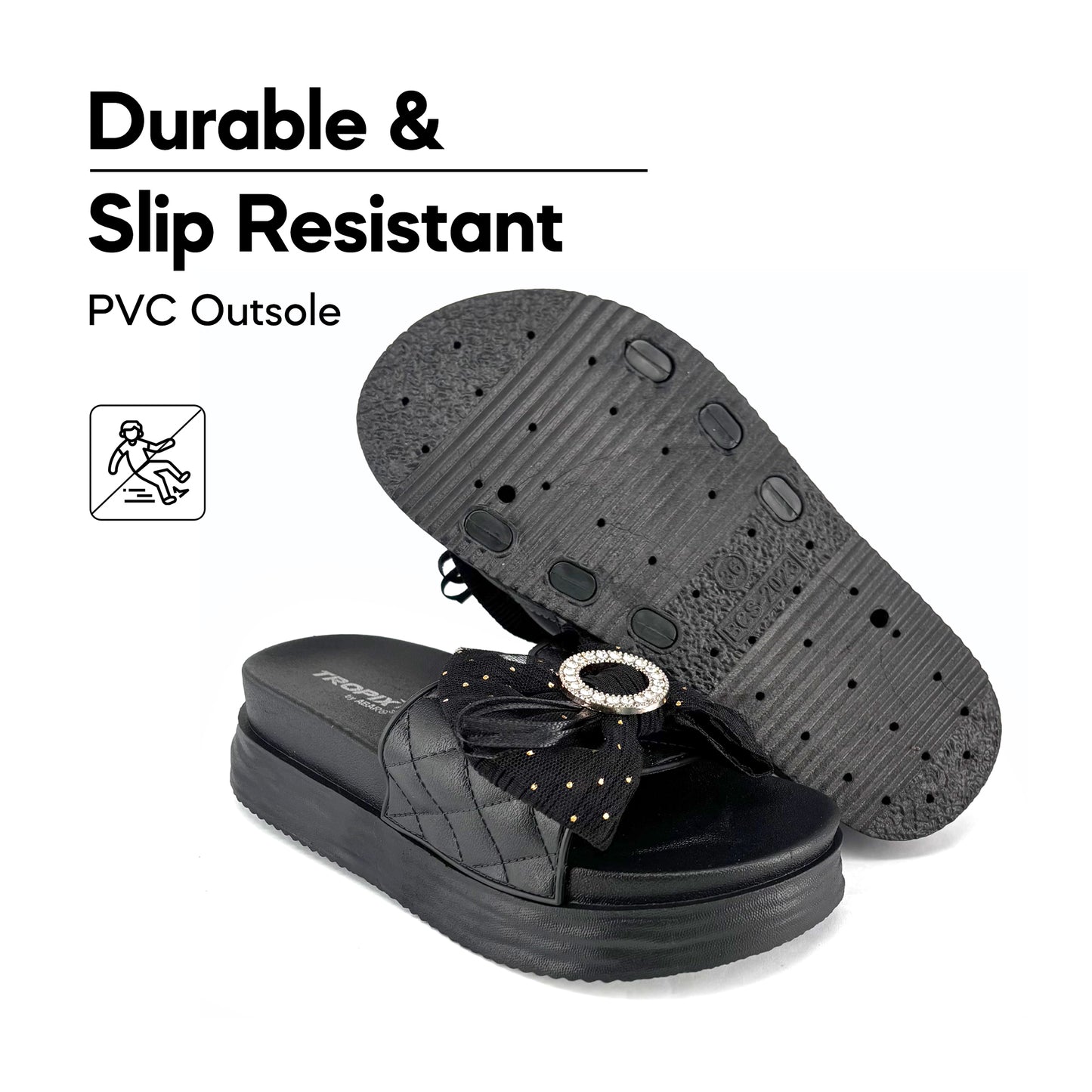 [ONLINE EXCLUSIVE] ABARO Comfy & Stylish 99PSA664J2 TROPIX Durable and Lightweight PVC /Women Slipper/Sandal Perempuan