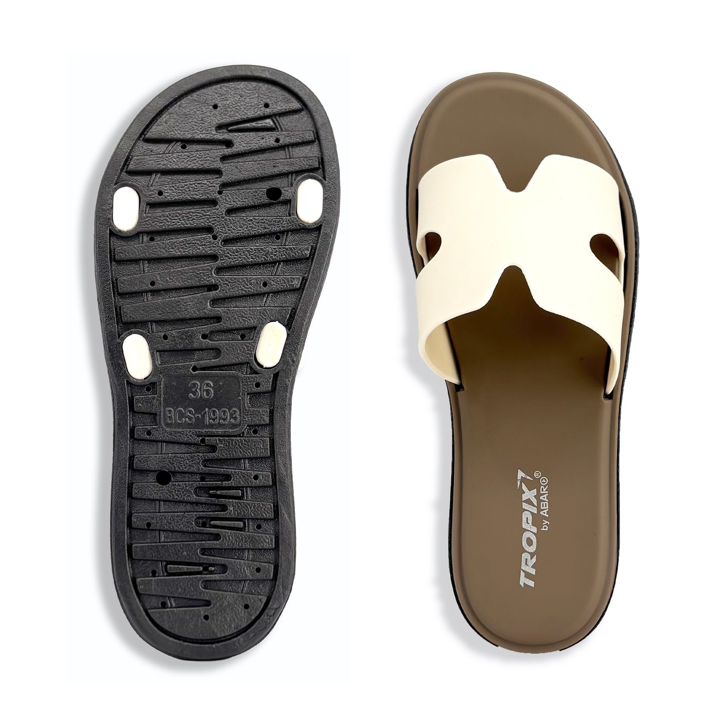 [ONLINE EXCLUSIVE] ABARO Comfy & Stylish 99PSA664L1 TROPIX Durable and Lightweight PVC /Women Slipper/Sandal Perempuan