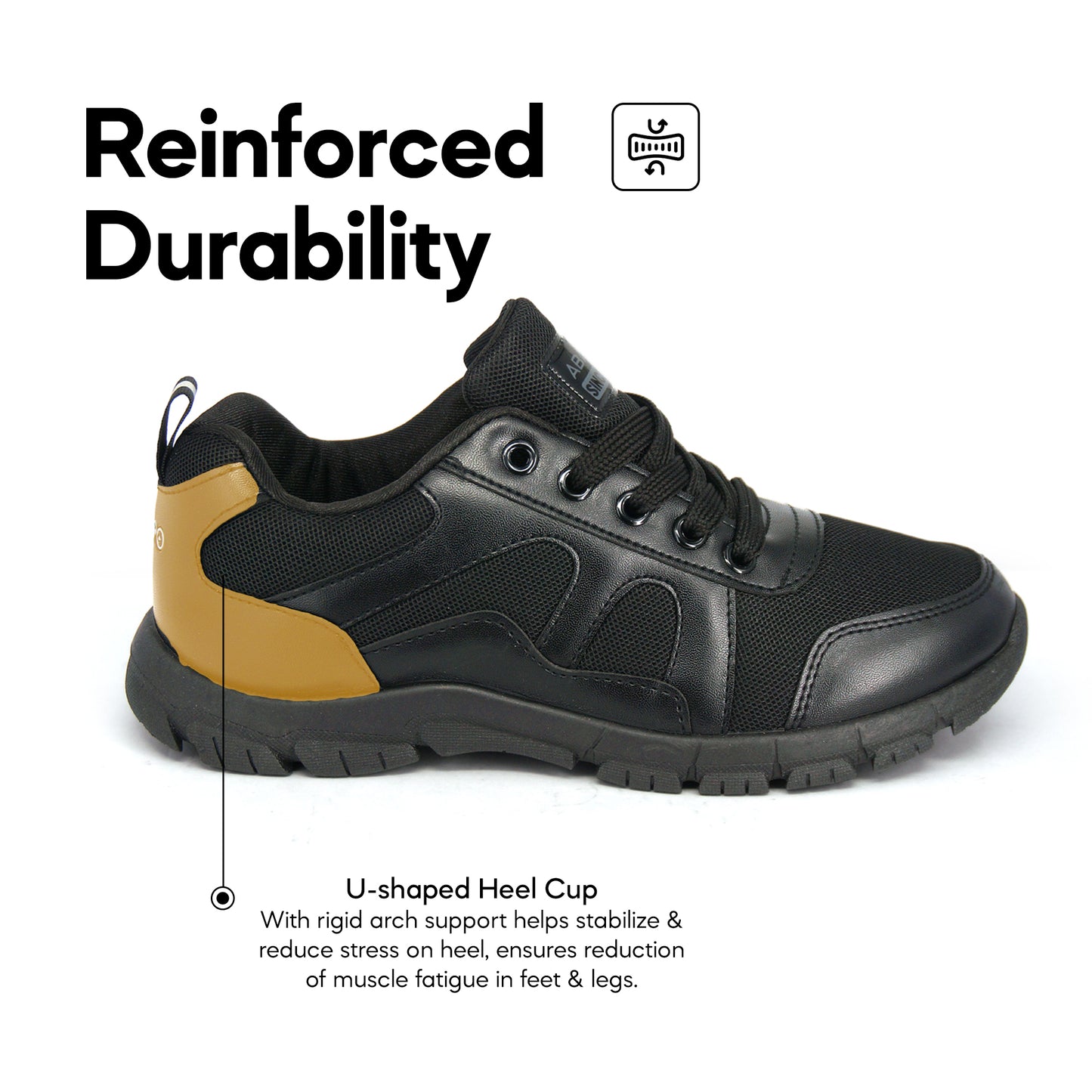 ABARO School Shoes 2355 Sneakers Men Breathable Mesh/ Secondary school/ School Shoes/ Kasut Sekolah Hitam/Kasut Lelaki