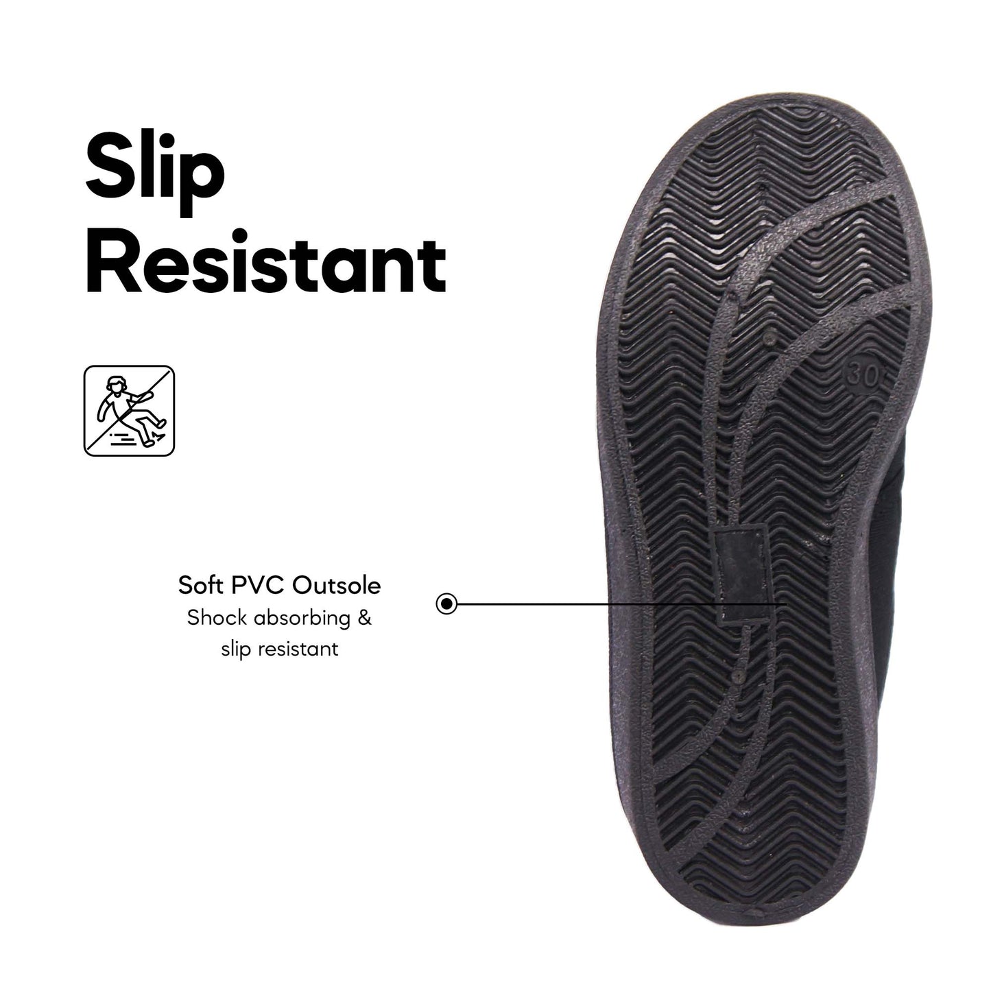 ABARO Water Resistant W2628D Anti-Bacterial Canvas Shoes/Black Shoes/Kasut Kalis Air/Kasut Sekolah