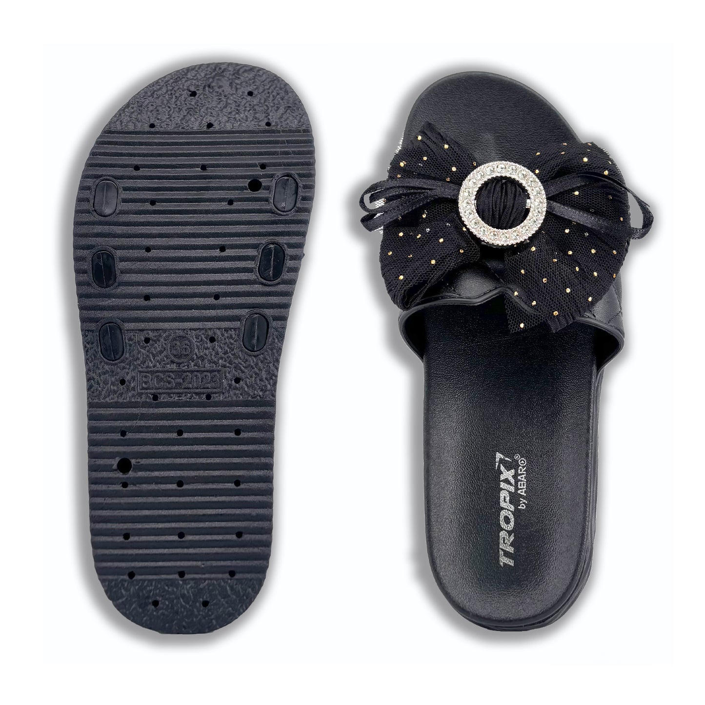 [ONLINE EXCLUSIVE] ABARO Comfy & Stylish 99PSA664J2 TROPIX Durable and Lightweight PVC /Women Slipper/Sandal Perempuan