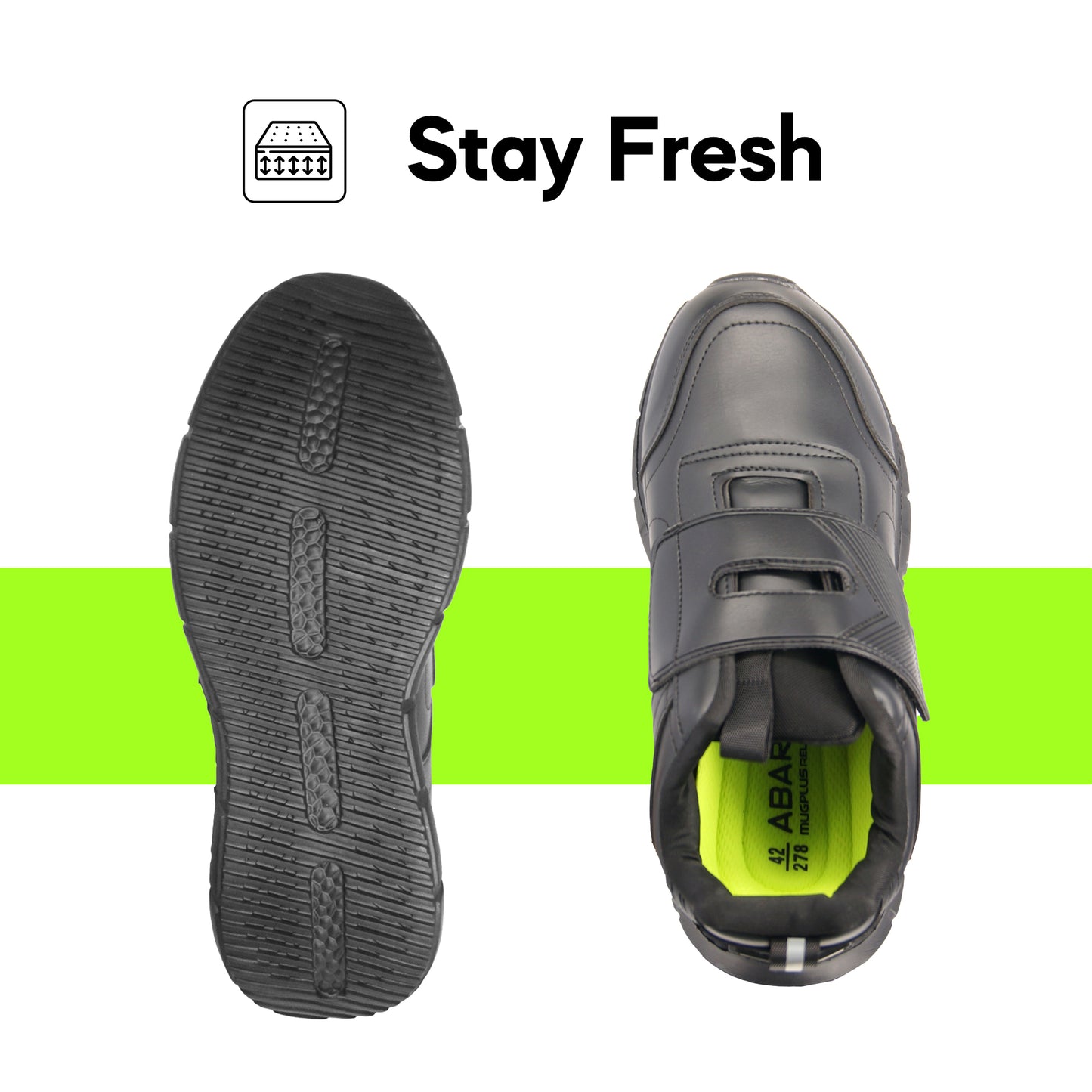 ABARO 2808N Ultra Light Sneaker/School Shoes Black/Name Your Shoes/Super Comfy/Kasut Sekolah Hitam