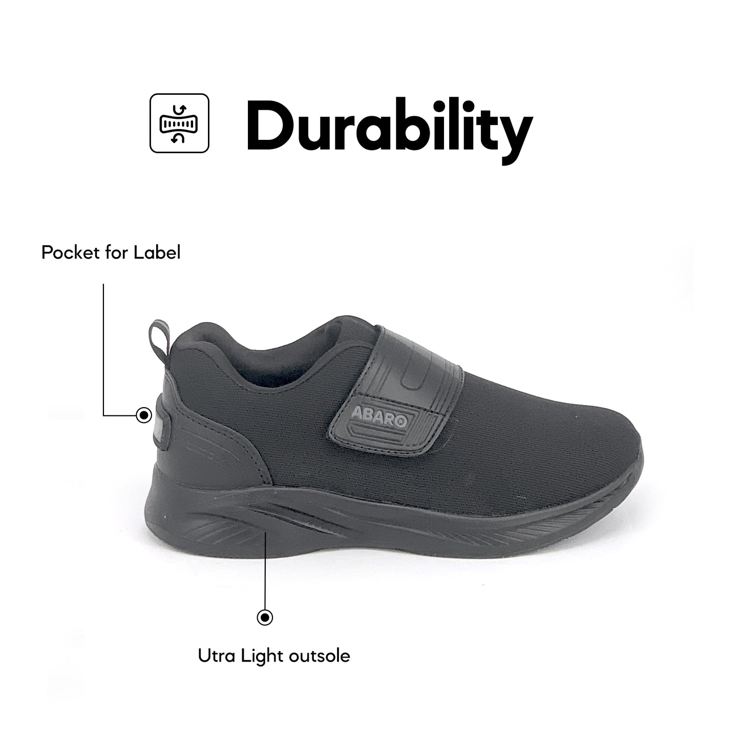 ABARO W2881N DryTech + NameTech School Shoes/Kasut Sekolah Kalis Air/Kasut Unisex/Kasut Tulis Nama