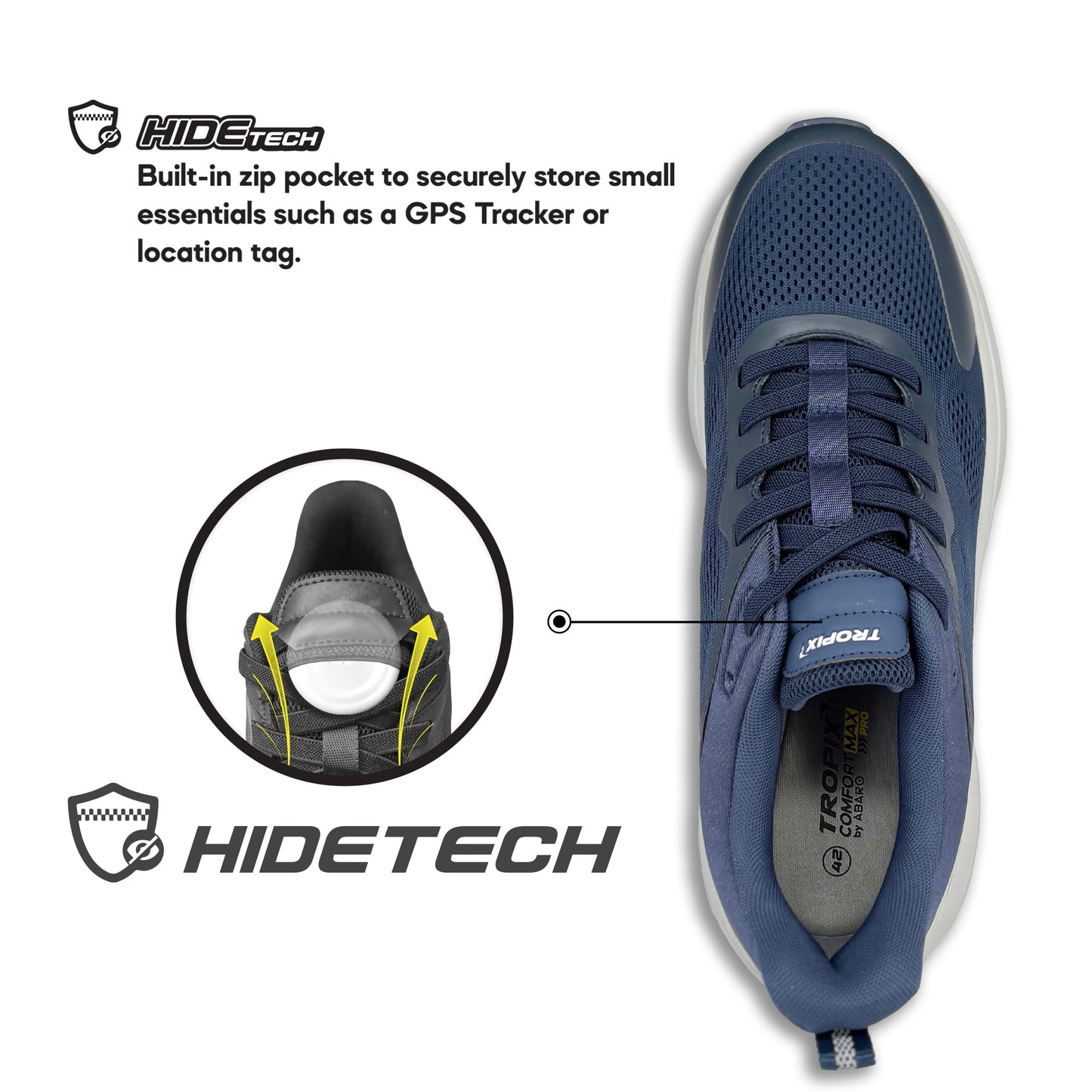 [Parent’s Day Special Bundle] ABARO Tropix HideTech Sneakers with Hidden GPS Pocket + GP eTag Tracker (iOS Compatible)