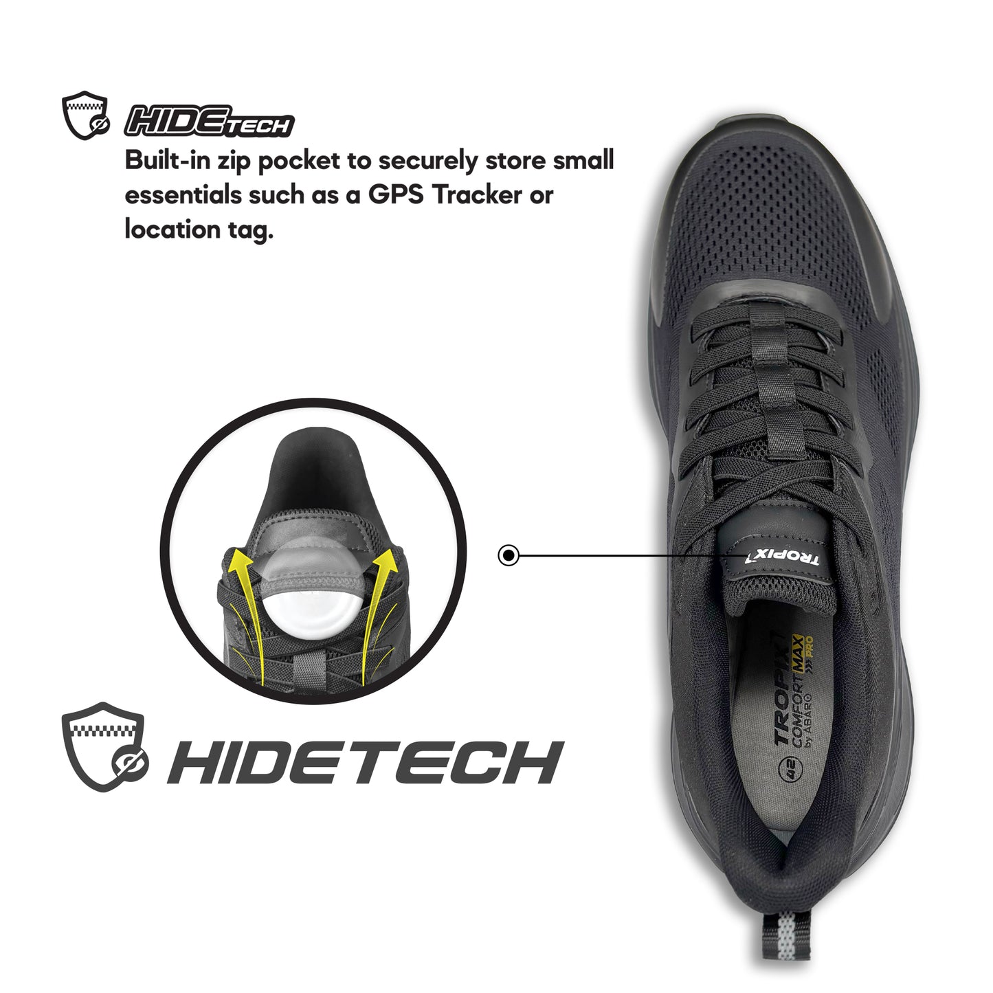 ABARO HideTech SPA7101AG1H Hidden GPS Pocket TROPIX Unisex Sneakers Super Light Running Shoes/Kasut Sukan