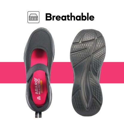 ABARO 2831MF School Shoes Girl Series - Black School Shoes/Kasut Sekolah Hitam