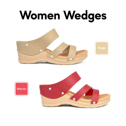 ABARO TROPIX WDL644B3 Women Wedges Comfort PU Leather Women Wedges/Kasut Perempuan/Sandal Perempuan/Kasut Wanita