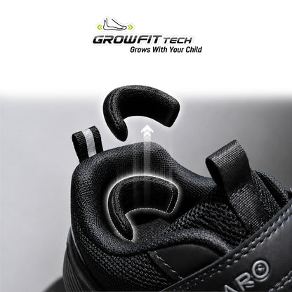 ABARO G2853N NEW GrowFitTech School Shoes | Kasut Sekolah Kanak-Kanak | Extra Room as Feet Grow | Lightweight