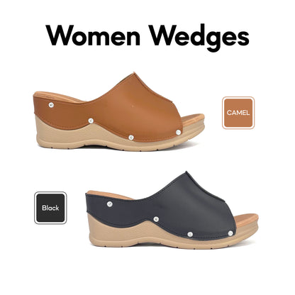 ABARO TROPIX WDL644B1 Women Wedges Comfort PU Leather Women Wedges/Kasut Perempuan/Sandal Perempuan/Kasut Wanita
