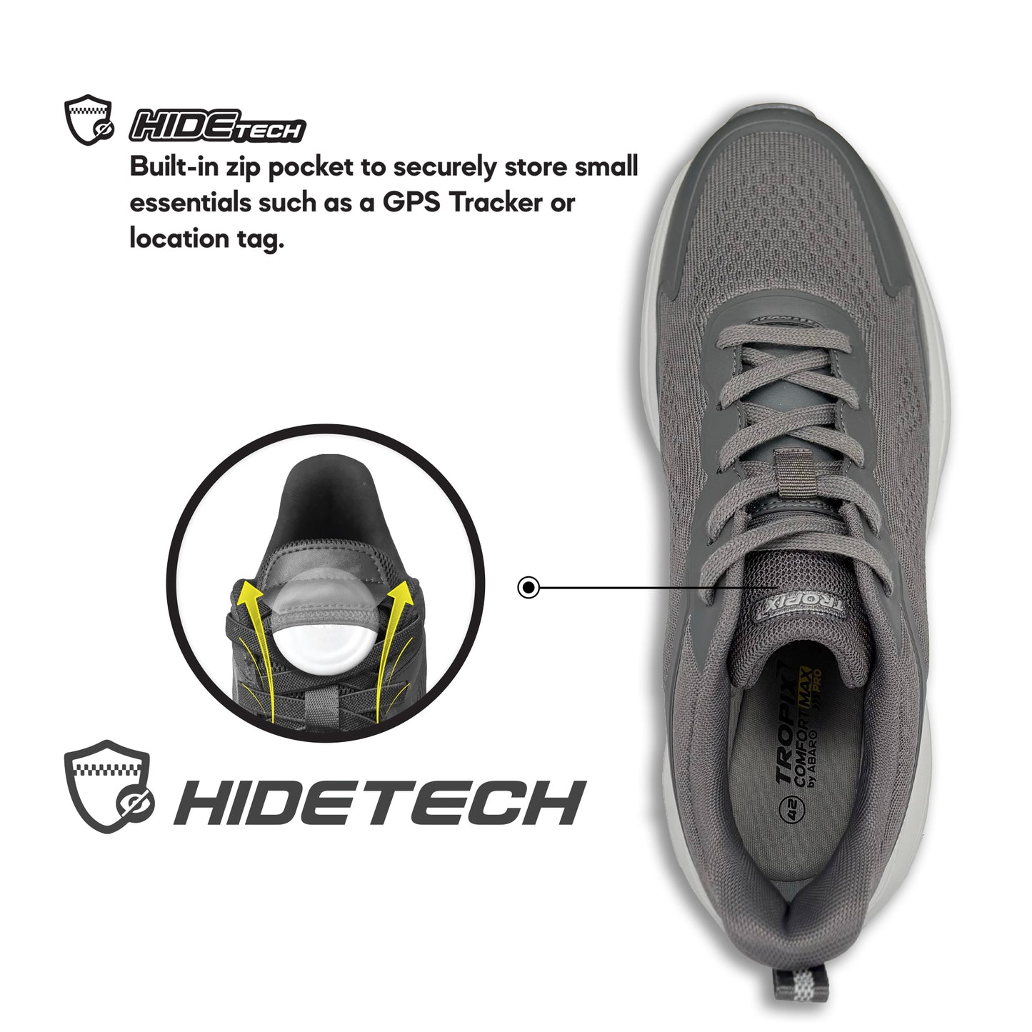 ABARO HideTech SPA7101AH2H Hidden GPS Pocket TROPIX Men Sneakers Super Light Running Shoes/Kasut Sukan