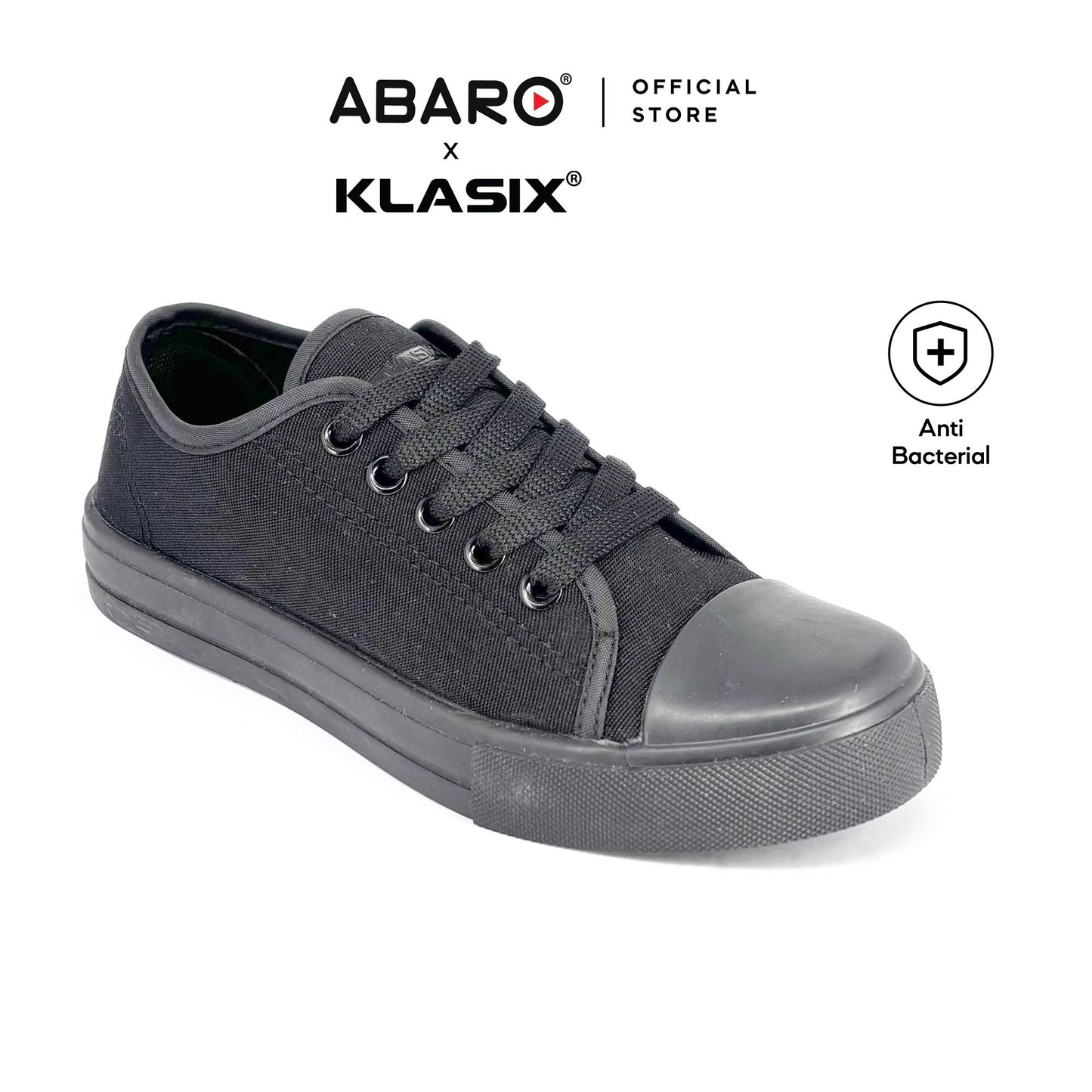 ABARO x KLASIX KS3766 Unisex Slip Resistant Anti Bacterial Super Comfy/School Shoes/Kasut Sekolah Hitam