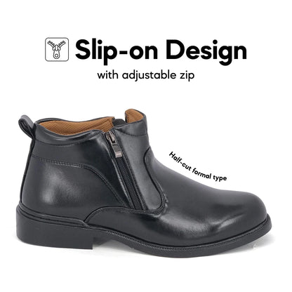 ABARO Men Faux Leather FBA731E8 Comfort Ankle Boots Formal Shoes/Kasut Matte Kulit Polis/SWAT Boots/Kasut Potong/Kilat??