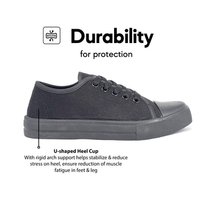 ABARO x KLASIX KS3766 Unisex Slip Resistant Anti Bacterial Super Comfy/School Shoes/Kasut Sekolah Hitam