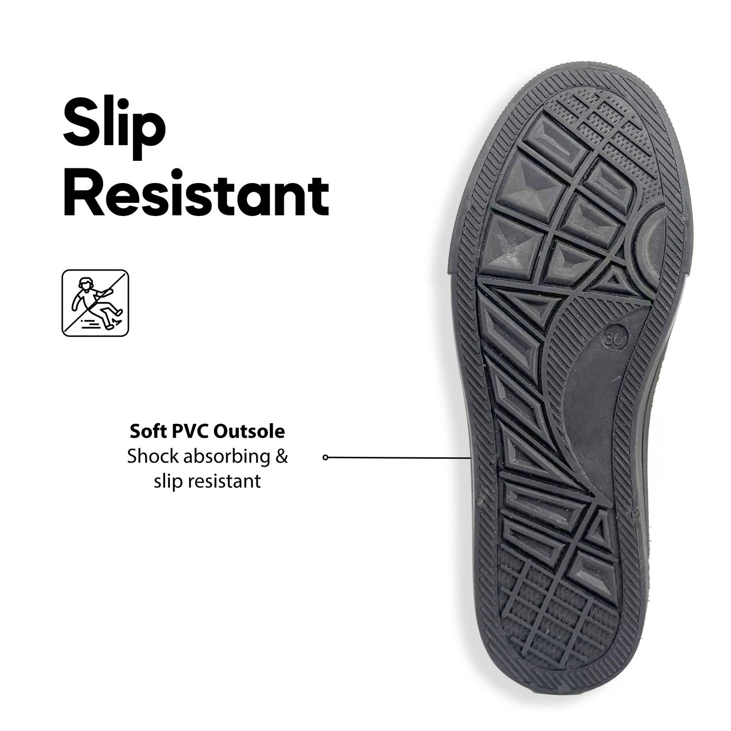 ABARO x KLASIX KS3766 Unisex Slip Resistant Anti Bacterial Super Comfy/School Shoes/Kasut Sekolah Hitam